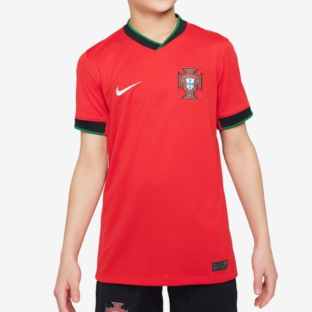 NIKE PORTUGAL 2024 KIDS DRI-FIT STADIUM SS HOME JERSEY